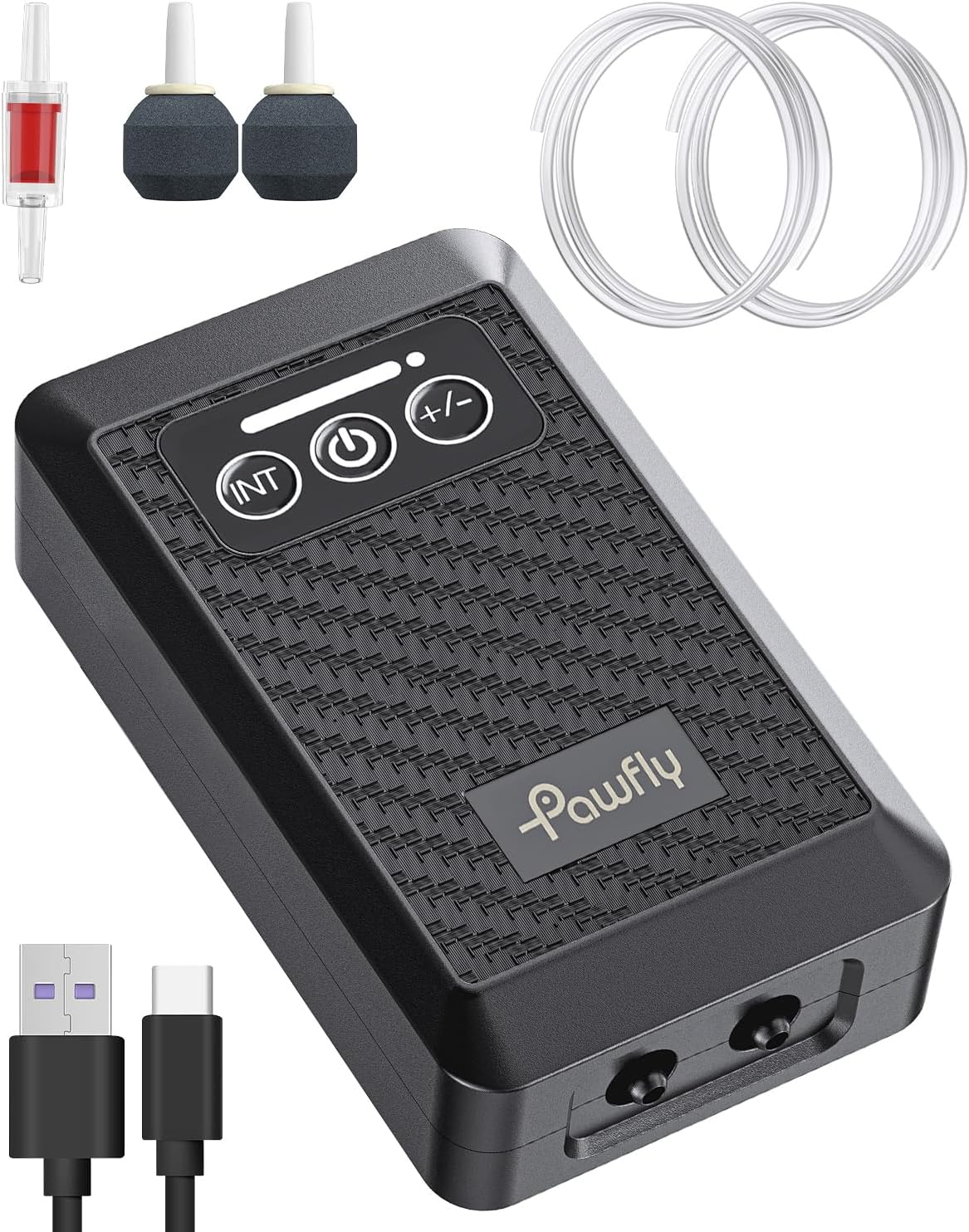 Pawfly Aquarium Lithium Battery Powered Air Pump USB Rechargeable - 60-100 Gal（3.5 W）