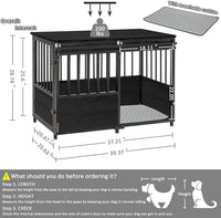 KOOPRO 40 Inch Dog Crate Furniture with Cushion for Small Medium Dogs, Wooden Heavy Duty Dog Kennel with Double Doors, Decorative Pet House Dog Cage Side End Table Indoor, Sliding Door Chew-Resistant