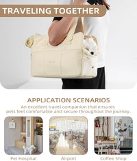 ONECUTE Dog Purse Carrier for Small Dogs Rabbit cat with Large Pockets - Beige / 17.0"L x 7.5"W x 12.0"H - image 4