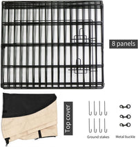 Foldable Metal Dog Exercise Pen/Pet Puppy Playpen Kennels Yard Fence - Tan / 36''H / Playpen+Top Cover - image 4