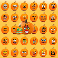 60 Pack Large Pumpkin Stickers - style 2 - image 3