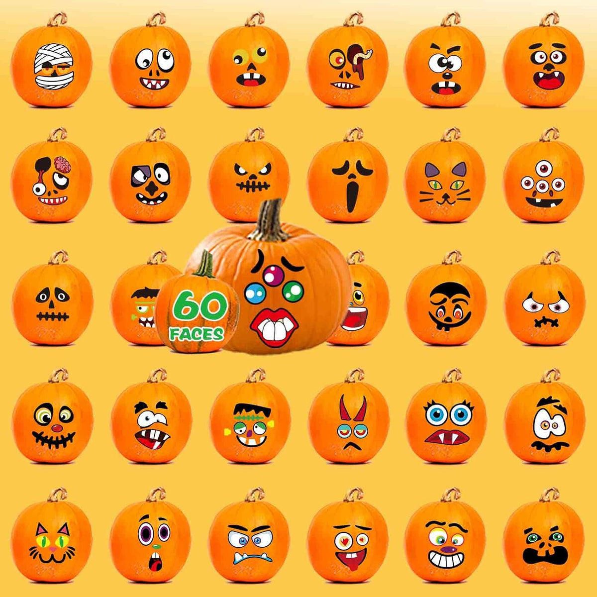 60 Pack Large Pumpkin Stickers - style 2 - image 3