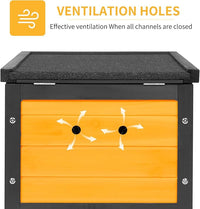 GEGURI Outdoor Cat House Weatherproof, Rabbit Hutch & Indoor Bunny Cage, Wooden Shelter for Feral Cats, Rabbits, Chickens & Small Animals
