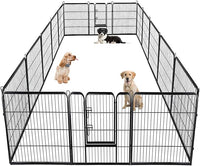 BestPet Dog Playpen Indoor 40 inch 16 Panels Metal Dog Pen Pet Dog Fence Outdoor Exercise Pen with Doors,Pet Puppy Playpen for RV Camping Yard, Black