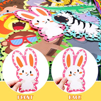 Dapaqami jungle animal lacing cards with colorful laces, lion, giraffe and elephant designs - view 3