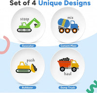 Tiny Expressions Construction Plates for Toddlers, 10" Set of 4 - Multicolor / Construction - image 2