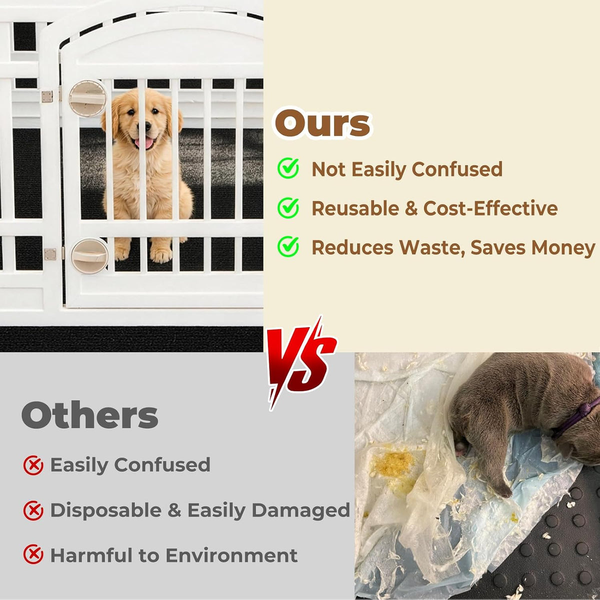 Dog Crate Mat, 24 in X 36 in Dog Playpen Mat Kennel Mat – Essentials for Dogs - Black / 43"L x 43"W - image 3