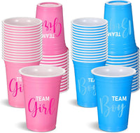 Norme 60 Pcs 16 oz Plastic Gender Reveal Cup Blue Pink Disposable Cup – Fun for Kids & Family - 12 oz / 60