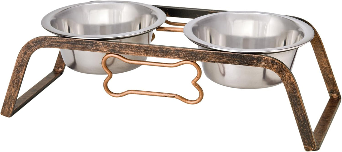 Loving Pets Elevated Dog Bowls - Aged Copper / 2 Quarts