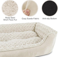 JOEJOY Rectangle Dog Bed for Large Medium Small Dogs - Cream / L(30"x 24"x 9") - image 3