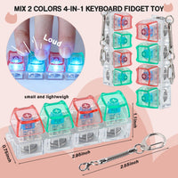 TYRIXKI 2 keyboard fidget toys, black and white heart shape clicker keychains - view 23