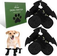 Anti Slip Dog Socks to Prevent Licking Paws - Small (4 Count) / Black Devil