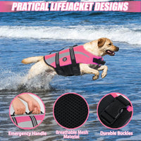 EMUST Dog Life Jacket, High Visibility Dog Life Vests with 2 Rescue Handles – Essentials for Dogs - XXL / Pink - image 4