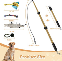 Flirt Pole for Dogs, Interactive Toys Tug-of-war for Pet - 2 switch-40.2Inch-Gold - image 2