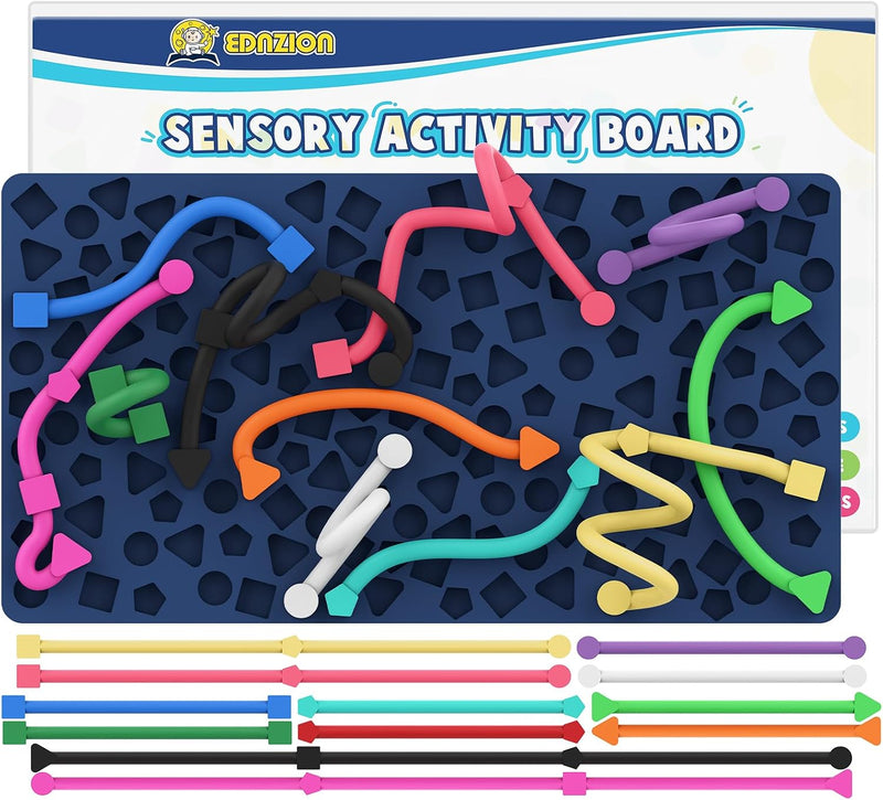 Sensory Activity Board: Ednzion Silicone Fidget Toy for Kids & Adults