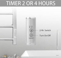 KEG Towel Warmer Wall Mounted with Built-in Timer 4 Bars Electric Stainless Steel Heated Towel Racks for Bathroom, Hot Plug-in Bath Towel Heater Brushed Nickel