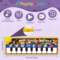 Floor Piano Mat, Keyboard Floor Dance Playmat with 28 Sounds & Music – Fun for Kids & Family - 43.3" x 14" - image 2