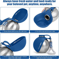 Portable Dog Water Bottle - Sapphire Blue - image 3