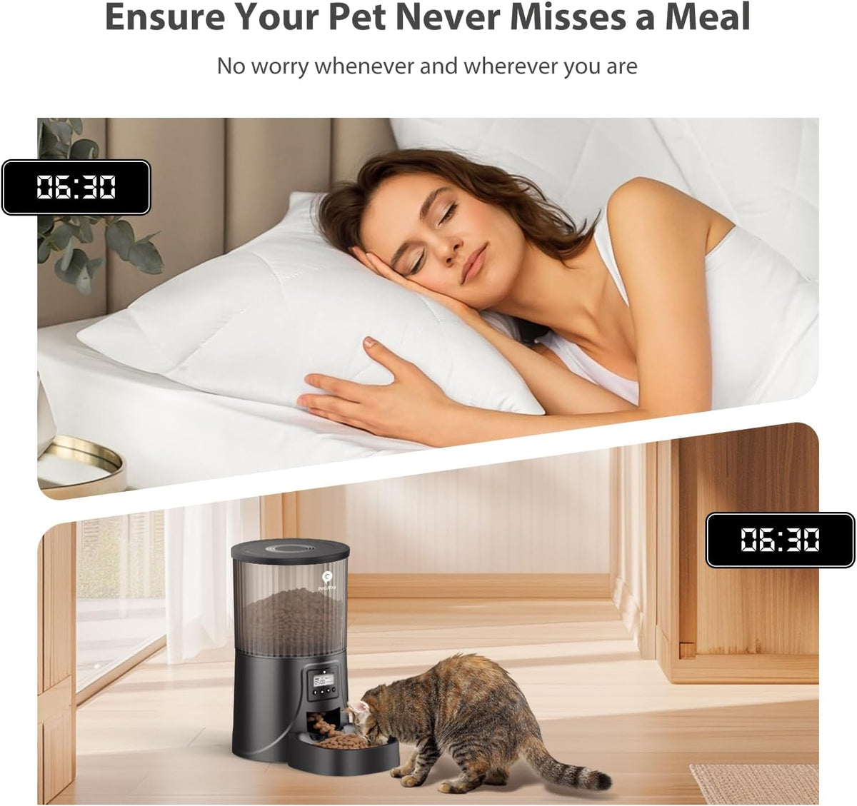 Automatic Cat Feeder: 4L Timed Cats Food Dispenser Programmable – Essentials for Cats - Black - image 2