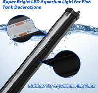 Submersible Fish Tank Aquarium Light: Underwater Aquarium Bubble Lights with Adjustable Brightness Colors -IP68 Waterproof Bubble Lights with Remote and Suction Cups for 20-25 inch Aquarium Fish Tank