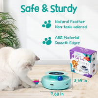 ORSDA 2in1 Interactive Toys for Indoor Cats, Timer Auto On/Off - Robin Egg Blue - image 3