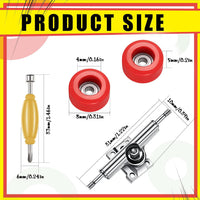 Zhehao fingerboard wheels and trucks set with four bearing wheels, two alloy trucks and two screwdri - view 7