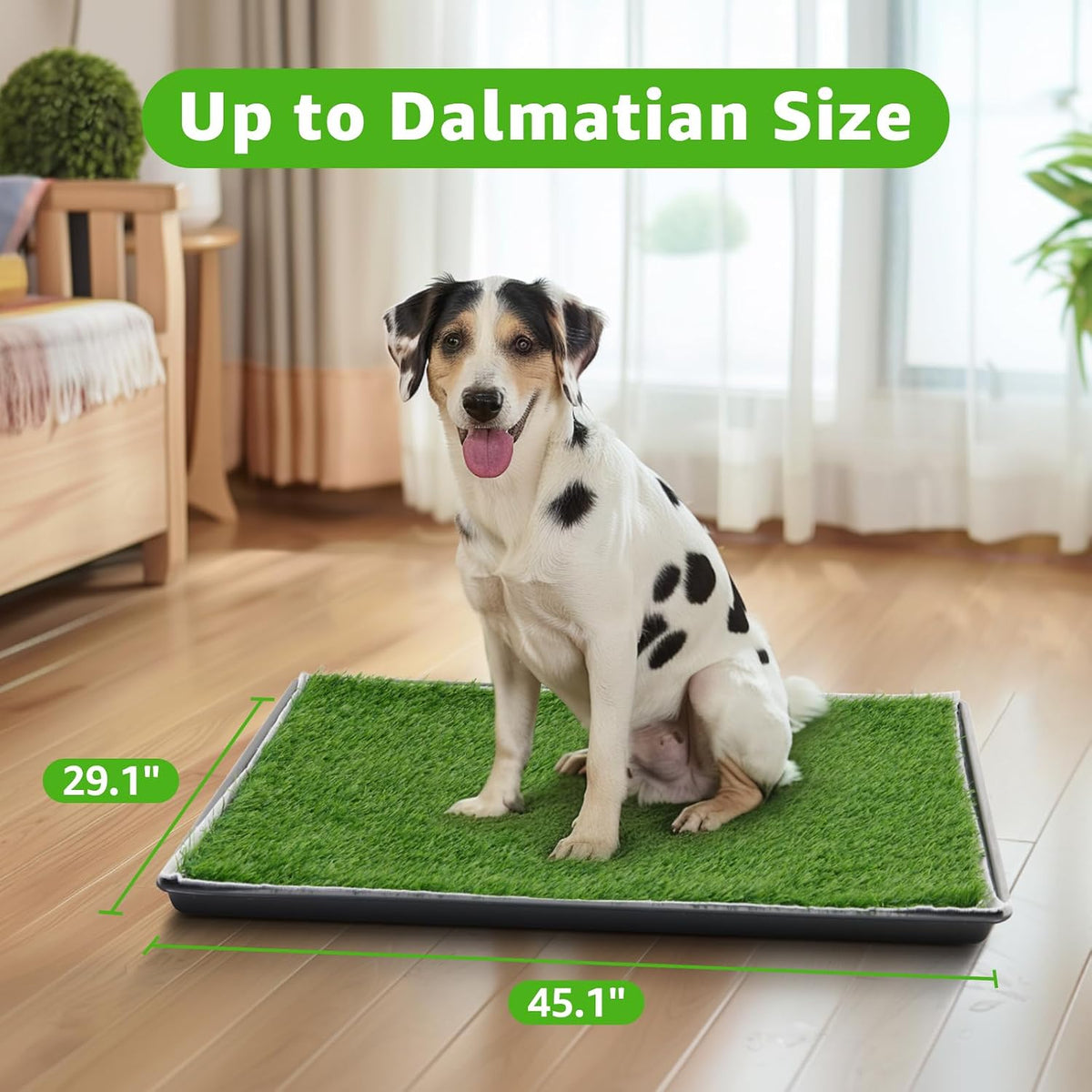Dog Grass Pad with Tray for Dogs Puppy Potty Training to Pee & Poop - 3-layered design / XXL-45.1"x29.1" - image 2