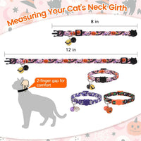BINGPET Halloween Cat Collar Breakaway - Halloween(Purple+Pink+Black) - image 3