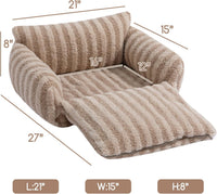 Hollypet Cat Bed Small Dog Orthopedic Couch Beds for Pets up to – Essentials for Cats - 21"L x 15"W x 8"Th / Khaki - image 3