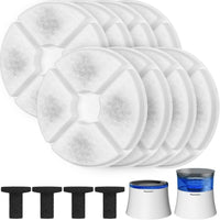 8 pack replacement dog water fountain filters with 4 sponges for Pawtners fountains