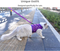 Cat Harness and Leash Set for Walking Escape Proof - Purple / M 5.5-9 lbs - image 2