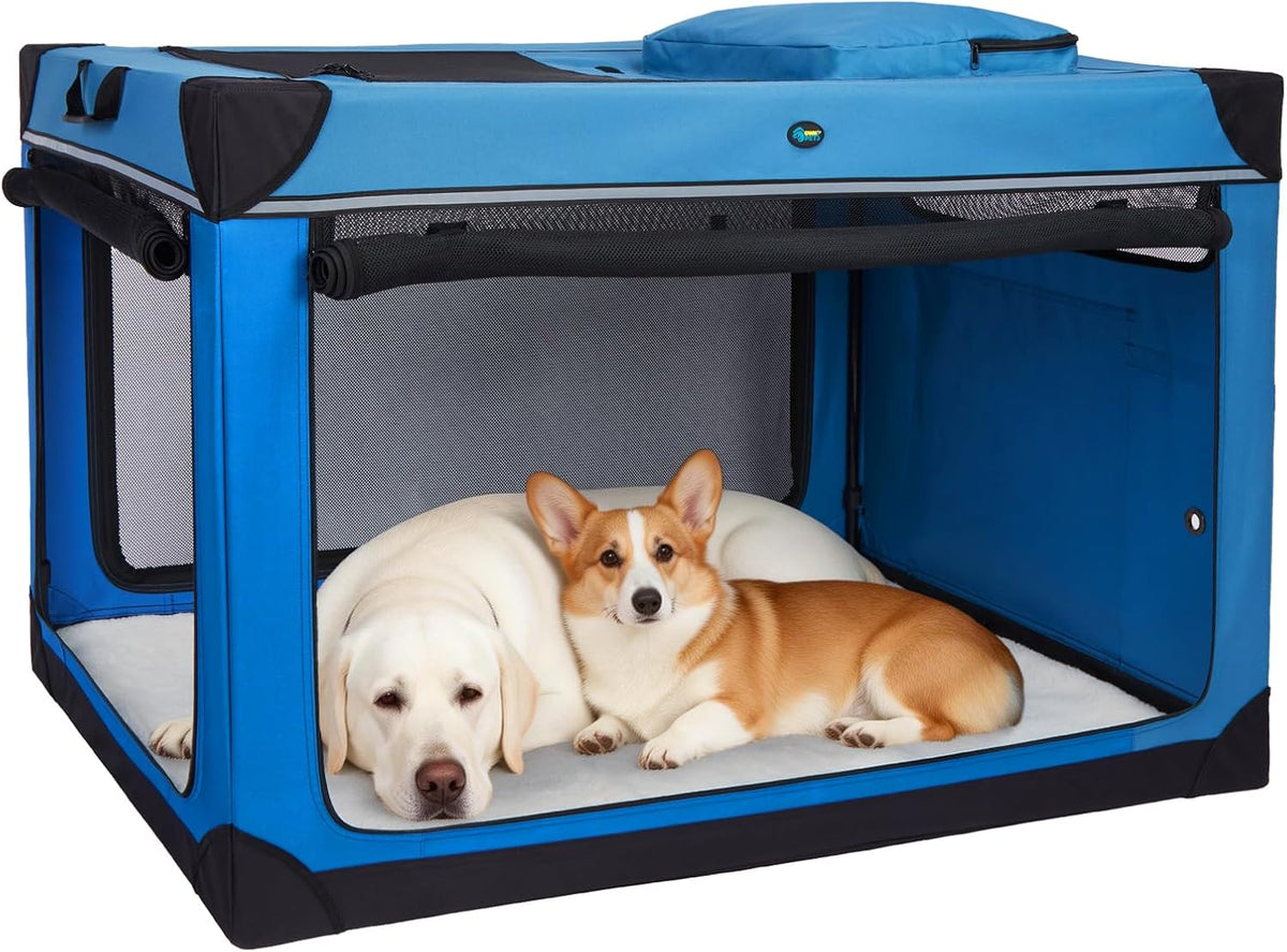 Ownpets Collapsible Dog Crate - Blue / 48.0"L x 31.0"W x 31.0"H