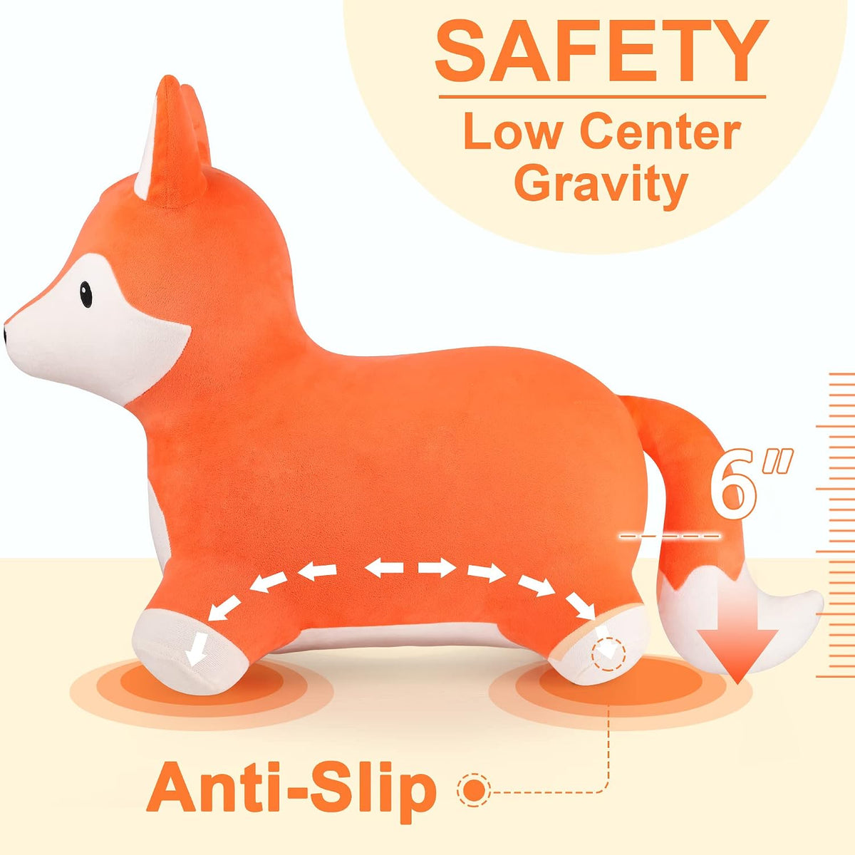 Bouncy Pals Bull Hopping Horse - Fox - image 4