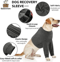 Queenmore soft cotton dog recovery sleeve for front legs with adjustable fasteners - view 2