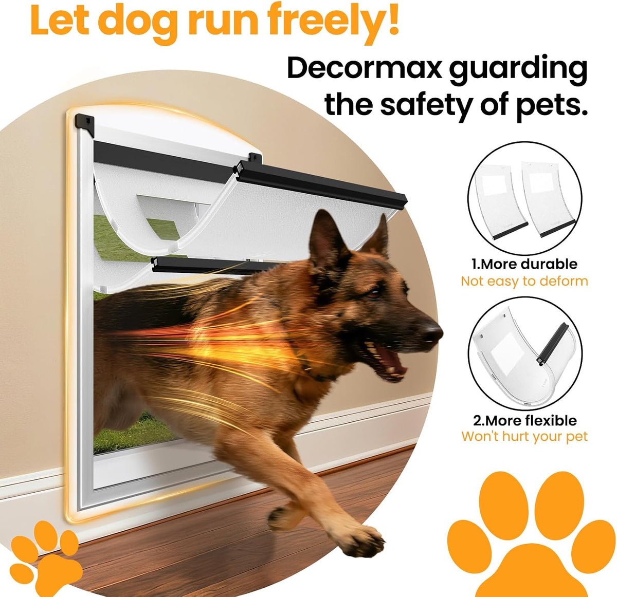 Cat Door for Wall, Energy Efficient Pet Entry Door – Essentials for Cats - Medium - image 2