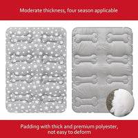 Dog Crate Mat (30" X 19") 2 Pack, Soft Dog Bed Mat with Cute Prints, Personalized Dog Crate Pad, Anti-Slip Bottom, Machine Washable Kennel Pad, Grey
