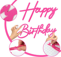Happy Birthday Sign for Backdrop - Felt / Hot Pink - image 4
