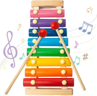 MCPINKY Xylophone for kids 2 Mallets, Wooden, Rainbow – Fun for Kids & Family - Medium - image 2