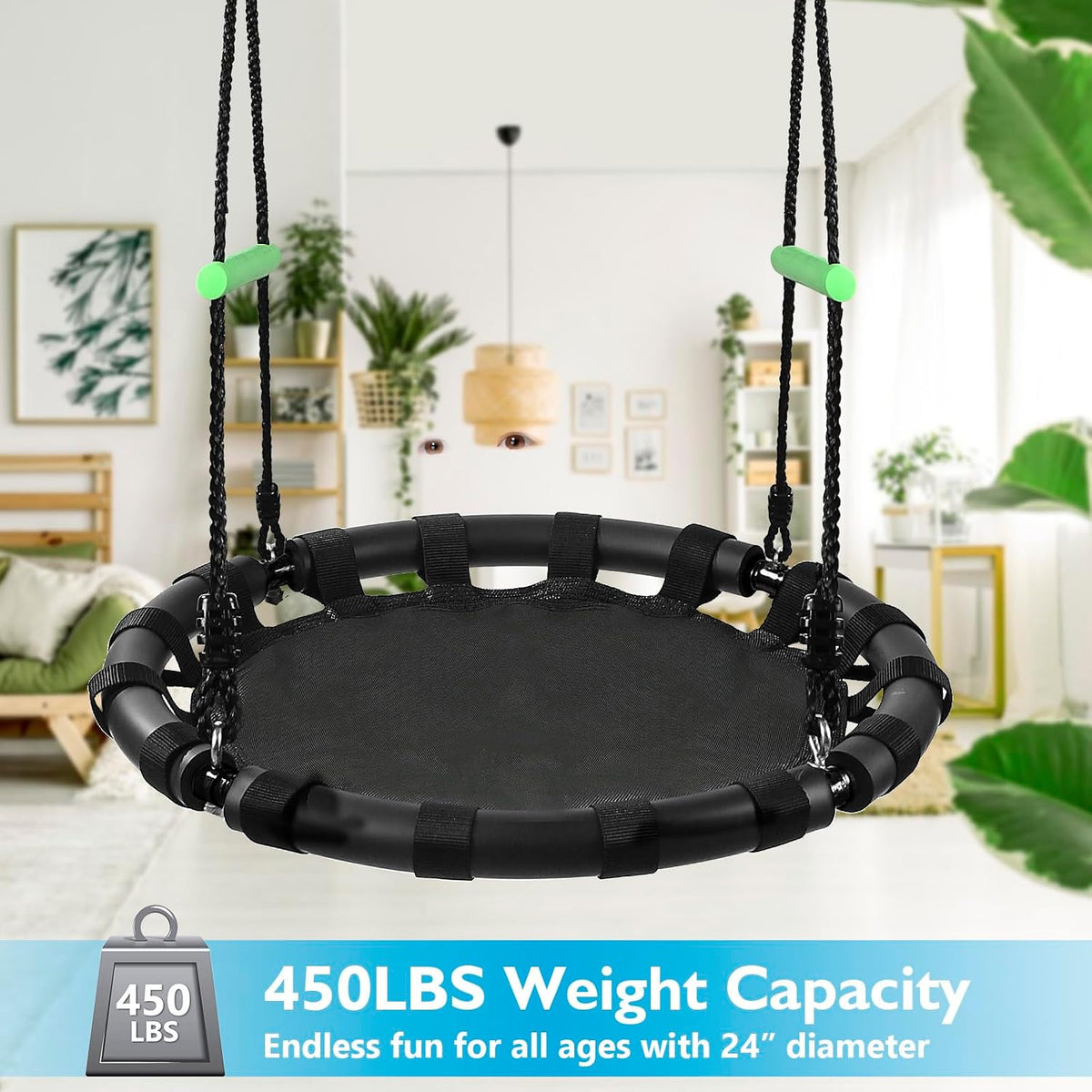 Tree Swing with PP Mat, Durable, Safe, and Easy to Install - 24 inches diameter+No Extra Straps - image 2