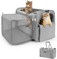 MIDOG Soft Cat Carrier Airline Approved - Charcoal / 17.0"L x 11.0"W x 11.0"H
