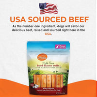 Canine Naturals Beef Chew - Rawhide Free Dog Treats - Made with Real Beef - Poultry Free Recipe - All-Natural and Easily Digestible - 5 Pack of 7 Inch Large Rolls for Dogs 50-75lb