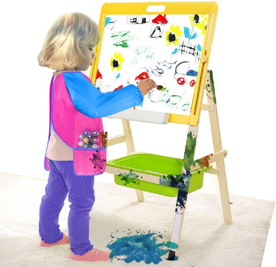 KUUQA Waterproof Children Art Smock Kids Art Aprons – Fun for Kids & Family - Pink / 2 - image 2