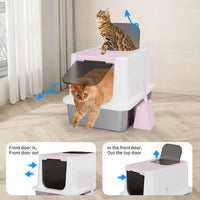 RIZZARI Stainless Enclosed Litter Box: with Scoop & Odor Control – Daily Care for Cats - image 2
