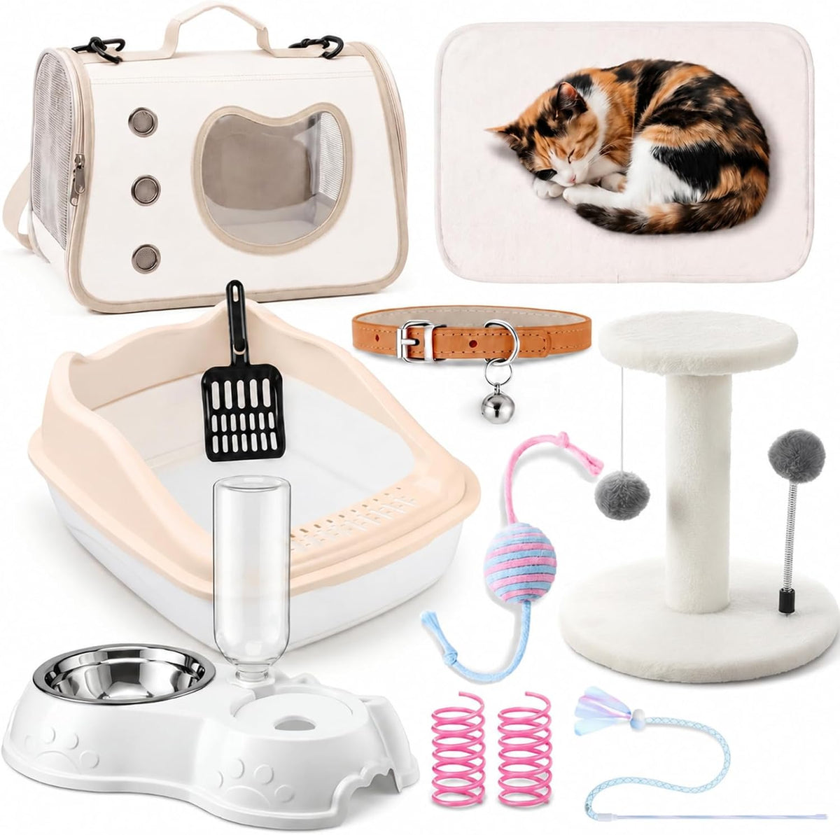 Eccliy 10 Pcs Kitten Starter Kit for Indoor - Classic / Small / White