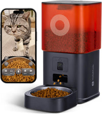 Automatic Cat Feeder with Camera: 6L Automatic Dog Feeder with 2-Way - 6LBlack
