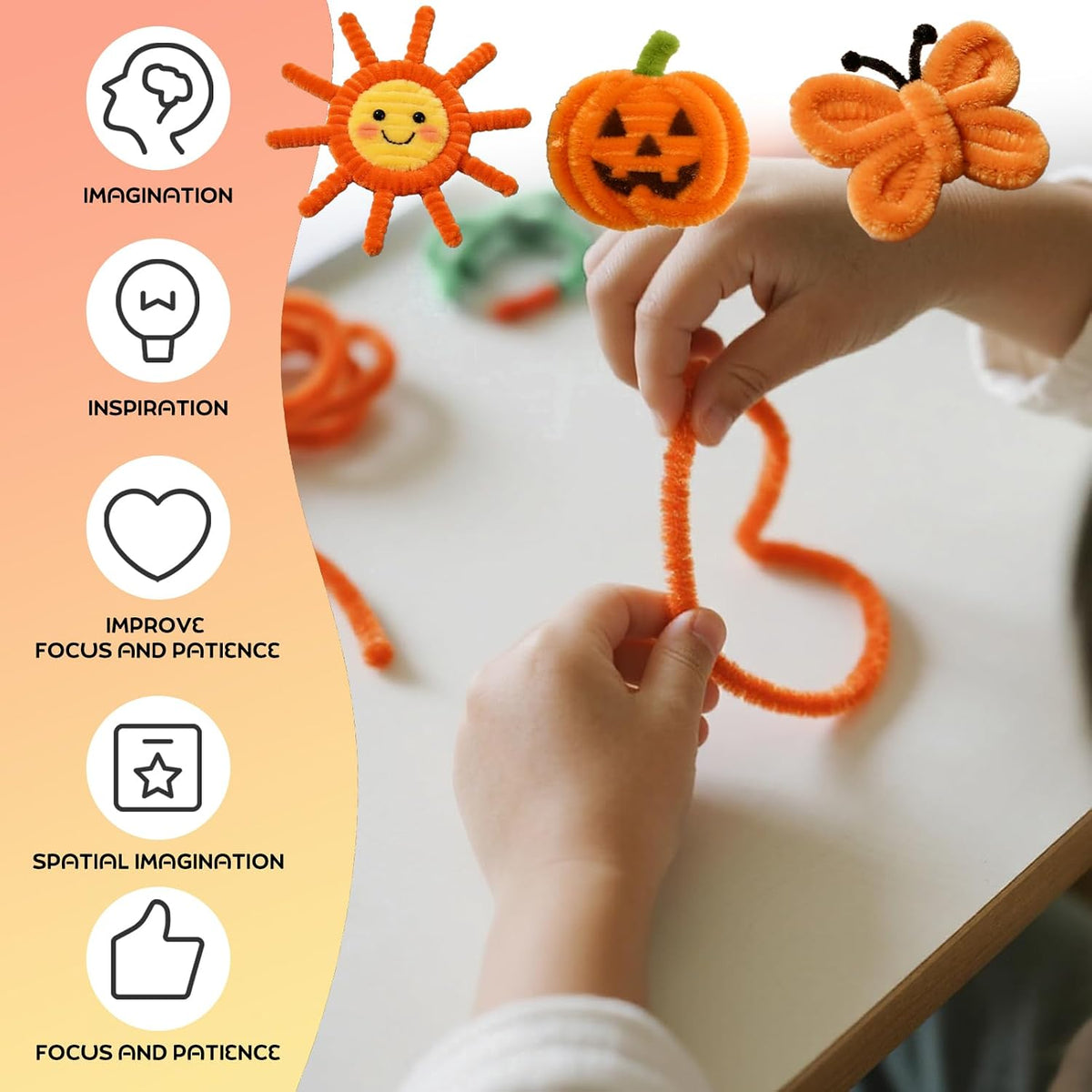 Pipe Cleaners Craft Supplies - 30CM / Orange / 100 - image 3