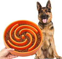 JASGOOD Slow Feeder Dogs Bowl for Large Medium Dogs - Large / Q-orange