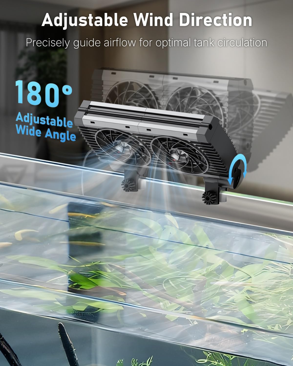 Pawfly Aquarium Chiller Fan, Quiet Aquarium Fan for Axolotl Tank - 2 Fans - image 4