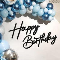 Happy Birthday Sign for Backdrop - Felt / Black