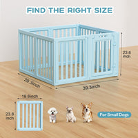 Dog Playpen Indoor, Puppy Playpen, White 23.6" H, 10 Panels - blue / 8 / 23.6 inch Height - image 3